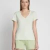 7 For All Mankind Pima Cotton Easy V-Neck Tee In Seafoam