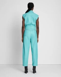 7 For All Mankind Leather Sleeveless Balloon Jumpsuit In Atlantis -Mod Cloth Store 107e9b21bc86d3850141eaa51c500e11