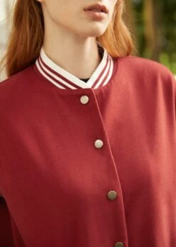 Bases Loaded Baseball Jacket -Mod Cloth Store 207611 BURGANDY GRY 7