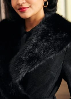 Elegance Reimagined Fur Trim Coat -Mod Cloth Store 207895 BLK 7