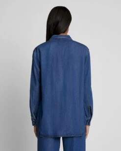 7 For All Mankind Denim Lustre Classic Shirt In Dark Indigo -Mod Cloth Store 2250ff3ed834e854e88eb7c163e6f488