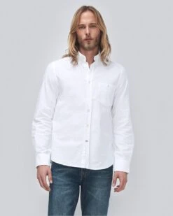 7 For All Mankind Oxford Shirt In White