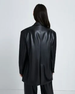 7 For All Mankind Faux Leather Blazer In Black -Mod Cloth Store 4a8084f402d04b06e000b2cda11b9fbe
