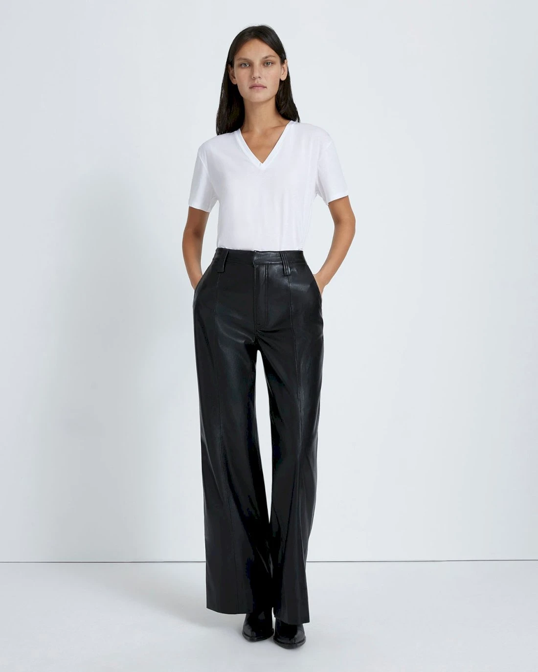 7 For All Mankind Faux Leather Easy Trouser In Black 3 7 For All Mankind Faux Leather Easy Trouser In Black
