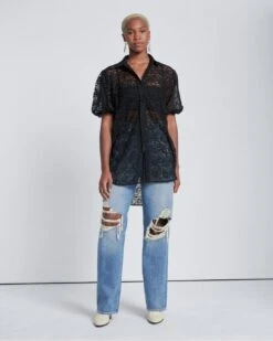 7 For All Mankind Puff Sleeve Lace Button-Up Tunic In Black 8 7 For All Mankind Puff Sleeve Lace Button-Up Tunic In Black -Mod Cloth Store 783b9c2d3d8780a670eec49afa3039b7