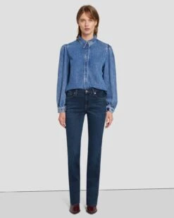 7 For All Mankind B(air) Kimmie Straight In Rinsed Indigo