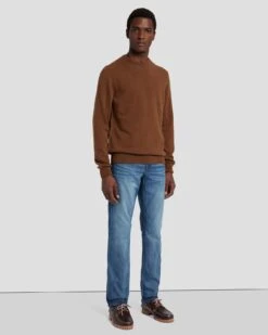 7 For All Mankind Cashmere Crew Sweater In Dapper Tan -Mod Cloth Store 7M001209 DPT 3