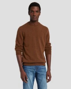 7 For All Mankind Cashmere Crew Sweater In Dapper Tan -Mod Cloth Store 7M001209 DPT 5