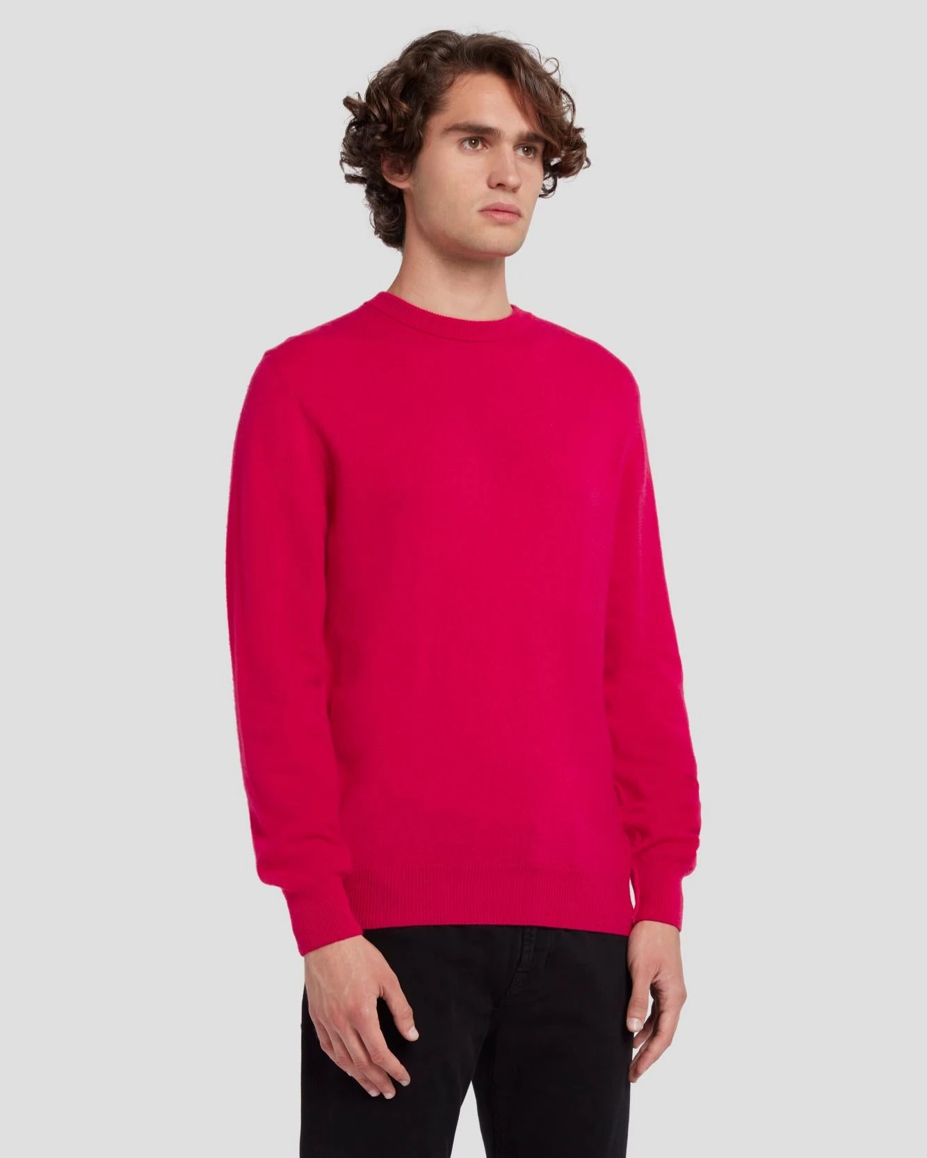 7 For All Mankind Cashmere Crew Sweater In Raspberry 3 7 For All Mankind Cashmere Crew Sweater In Raspberry