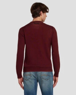 7 For All Mankind Merino Wool Sweater In Mulberry -Mod Cloth Store 7M001M16 MYB 4