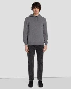 7 For All Mankind Cashmere Hoodie In Heather Grey -Mod Cloth Store 7M209209 HEA 3