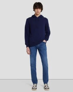 7 For All Mankind Cashmere Hoodie In Navy -Mod Cloth Store 7M209209 NVY 3