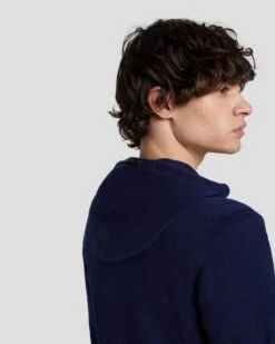 7 For All Mankind Cashmere Hoodie In Navy -Mod Cloth Store 7M209209 NVY 5