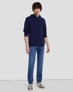 7 For All Mankind Cashmere Hoodie In Navy -Mod Cloth Store 7M209209 NVY 6