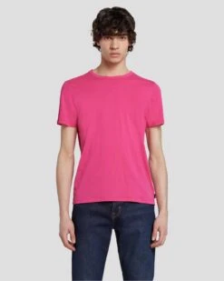7 For All Mankind Featherweight Tee In Raspberry