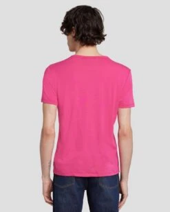 7 For All Mankind Featherweight Tee In Raspberry -Mod Cloth Store 7M211P11 RBR 4