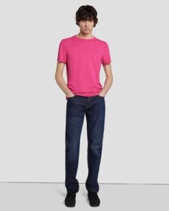 7 For All Mankind Featherweight Tee In Raspberry -Mod Cloth Store 7M211P11 RBR 6