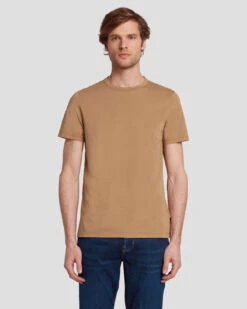 7 For All Mankind Featherweight Cotton Tee In River Bed