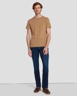 7 For All Mankind Featherweight Cotton Tee In River Bed 10 7 For All Mankind Featherweight Cotton Tee In River Bed -Mod Cloth Store 7M211P11 RVB 3