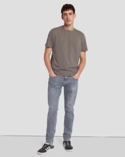 7 For All Mankind Luxe Performance Tee In Dusty Grey -Mod Cloth Store 7M272237 DTG 6