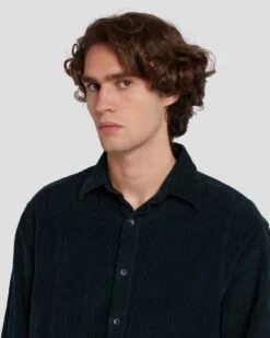 7 For All Mankind Corduroy Overshirt In Hunter Green -Mod Cloth Store 7M905422 HUG 3