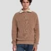 7 For All Mankind Half Zip Sweater In Sand -Mod Cloth Store 7MHZMK03 SOW 1