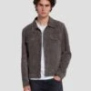 7 For All Mankind Suede Western Jacket In Dusty Grey 1 7 For All Mankind Suede Western Jacket In Dusty Grey -Mod Cloth Store 7MSEML01 DTG 1