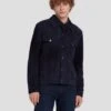 7 For All Mankind Suede Trucker In Navy -Mod Cloth Store 7MSEML01 NVY 1
