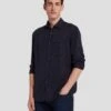 7 For All Mankind Tencel Shirt In Navy -Mod Cloth Store 7MSFMW01 NVY 1