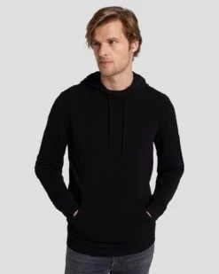 7 For All Mankind Dynamic Luxe Hoodie In Black -Mod Cloth Store 7MSJMH14 BLK 3