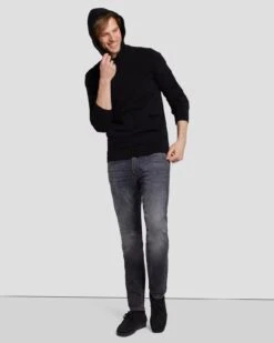 7 For All Mankind Dynamic Luxe Hoodie In Black -Mod Cloth Store 7MSJMH14 BLK 6