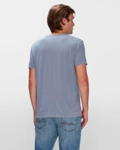 7 For All Mankind Featherweight Cotton Tee In French Blue -Mod Cloth Store 7MSLMP11 FRB 4
