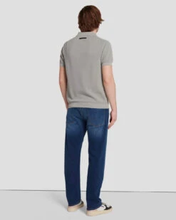 7 For All Mankind Textured Sweater Polo In Cloudy Grey -Mod Cloth Store 7MSMMH26 GRY 4