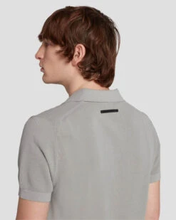 7 For All Mankind Textured Sweater Polo In Cloudy Grey -Mod Cloth Store 7MSMMH26 GRY 5