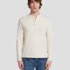 7 For All Mankind Long Sleeve Henley In Dover White