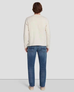 7 For All Mankind Long Sleeve Henley In Dover White -Mod Cloth Store 7MSPMH37 DRW 4