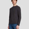 7 For All Mankind Long Sleeve Henley In Naval Blue