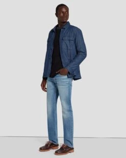 7 For All Mankind Merino Patchwork Sweater In Navy -Mod Cloth Store 7MZHMH12 NVY 6