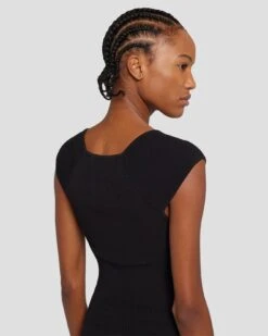 7 For All Mankind Sweetheart Rib Top In Black -Mod Cloth Store 7N119D35 BLK 4