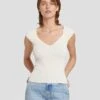 7 For All Mankind Sweetheart Rib Top In Cream 2 7 For All Mankind Sweetheart Rib Top In Cream -Mod Cloth Store 7N119D35 CRM 1
