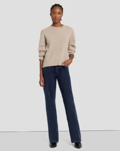 7 For All Mankind Cashmere Crewneck Sweater In Oatmeal 13 7 For All Mankind Cashmere Crewneck Sweater In Oatmeal -Mod Cloth Store 7N122F34 OAT 6