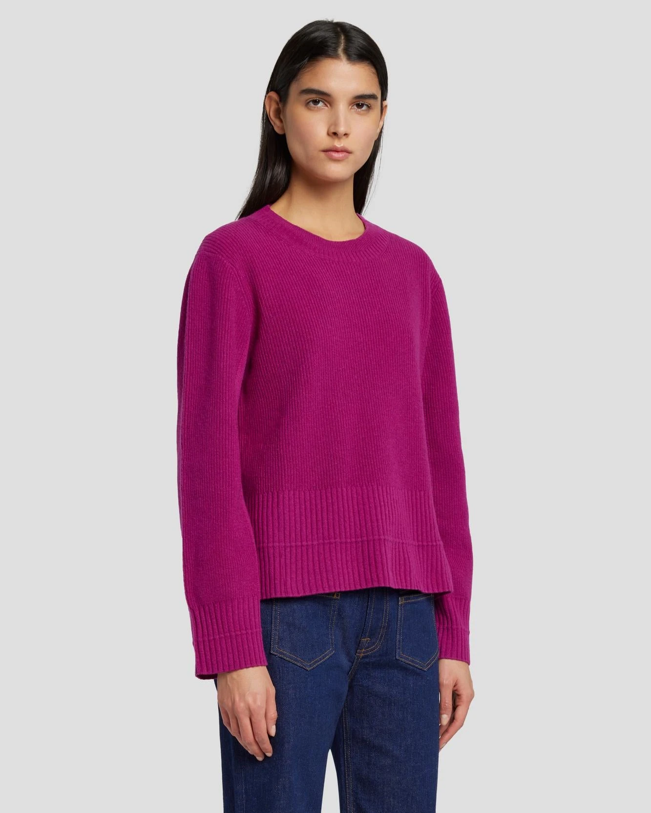 7 For All Mankind Cashmere Crewneck Sweater In Raspberry 3 7 For All Mankind Cashmere Crewneck Sweater In Raspberry