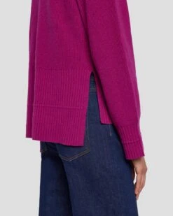 7 For All Mankind Cashmere Crewneck Sweater In Raspberry 10 7 For All Mankind Cashmere Crewneck Sweater In Raspberry -Mod Cloth Store 7N122F34 RBR 3