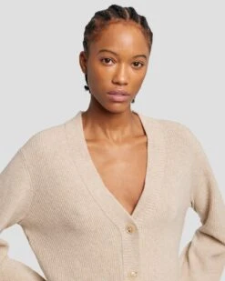 7 For All Mankind Cashmere Cardigan In Oatmeal -Mod Cloth Store 7N123F34 OAT 5