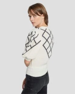 7 For All Mankind Puff Diamond Sweater In Cream -Mod Cloth Store 7N126F41 CRM 4