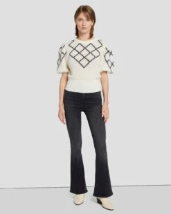 7 For All Mankind Puff Diamond Sweater In Cream -Mod Cloth Store 7N126F41 CRM 6