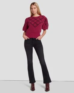 7 For All Mankind Puff Diamond Sweater In Raspberry -Mod Cloth Store 7N126F41 RBR 6