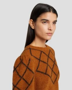 7 For All Mankind Diamond Sweater In Ginger -Mod Cloth Store 7N128F41 GIN 6