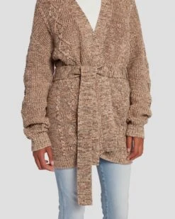 7 For All Mankind Belted Cardigan In Safari -Mod Cloth Store 7N130F52 SAM 5