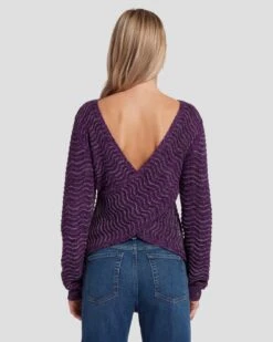 7 For All Mankind Cross Back Sweater In Violet 11 7 For All Mankind Cross Back Sweater In Violet -Mod Cloth Store 7N131F52 VIM 4